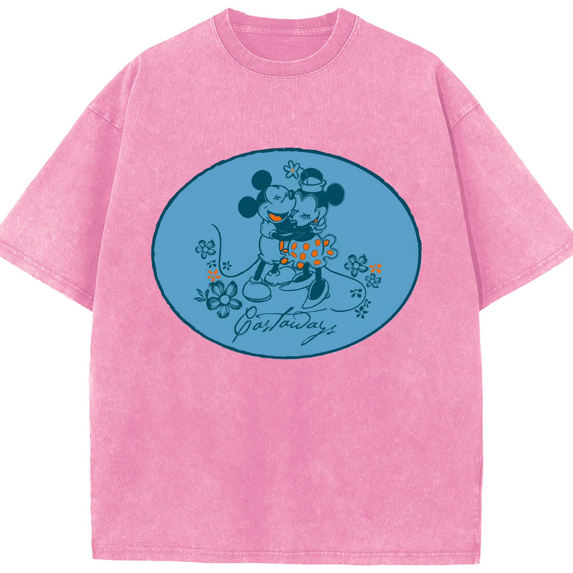 （画像用） ミッキーマウス Mickey Mouse 綿100% ヴィンテージ風 半袖Tシャツ（フロントプリント）